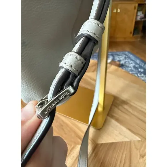 Michael Kors Anita Grey Leather Convertible Hobo Bag - Picture 8 of 10